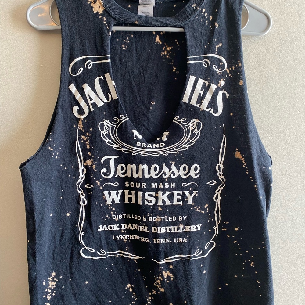 Jack Daniel's Black Distressed Tank Top